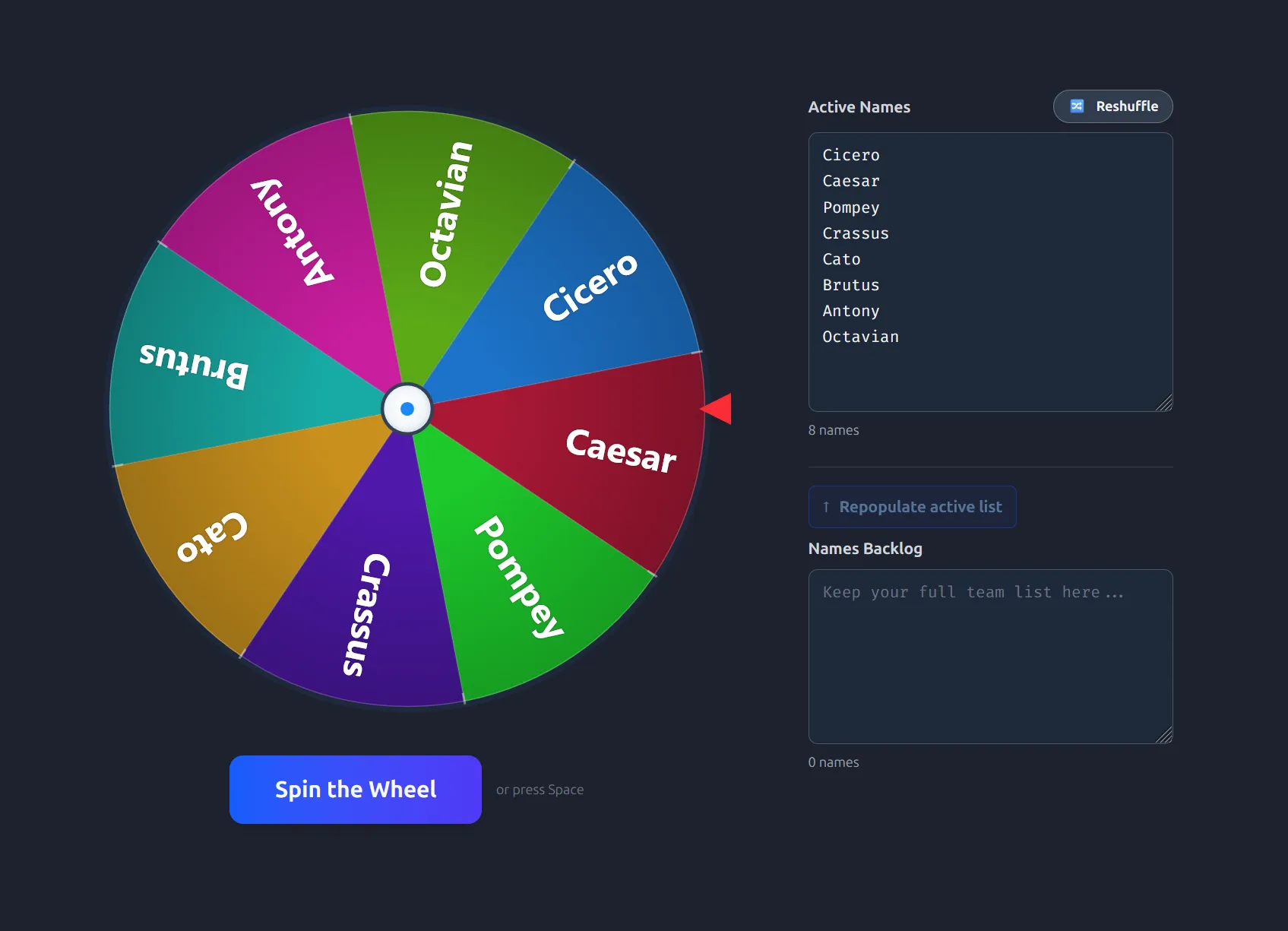 Name Picker Wheel